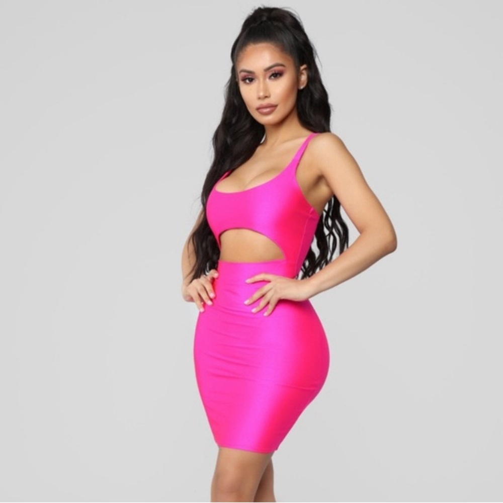 Fashion nova mini cutout dress Hot pink